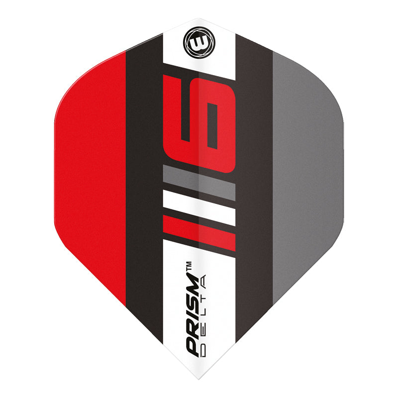 Winmau Blade 6 Black, Grey & Red Prism Delta Standard