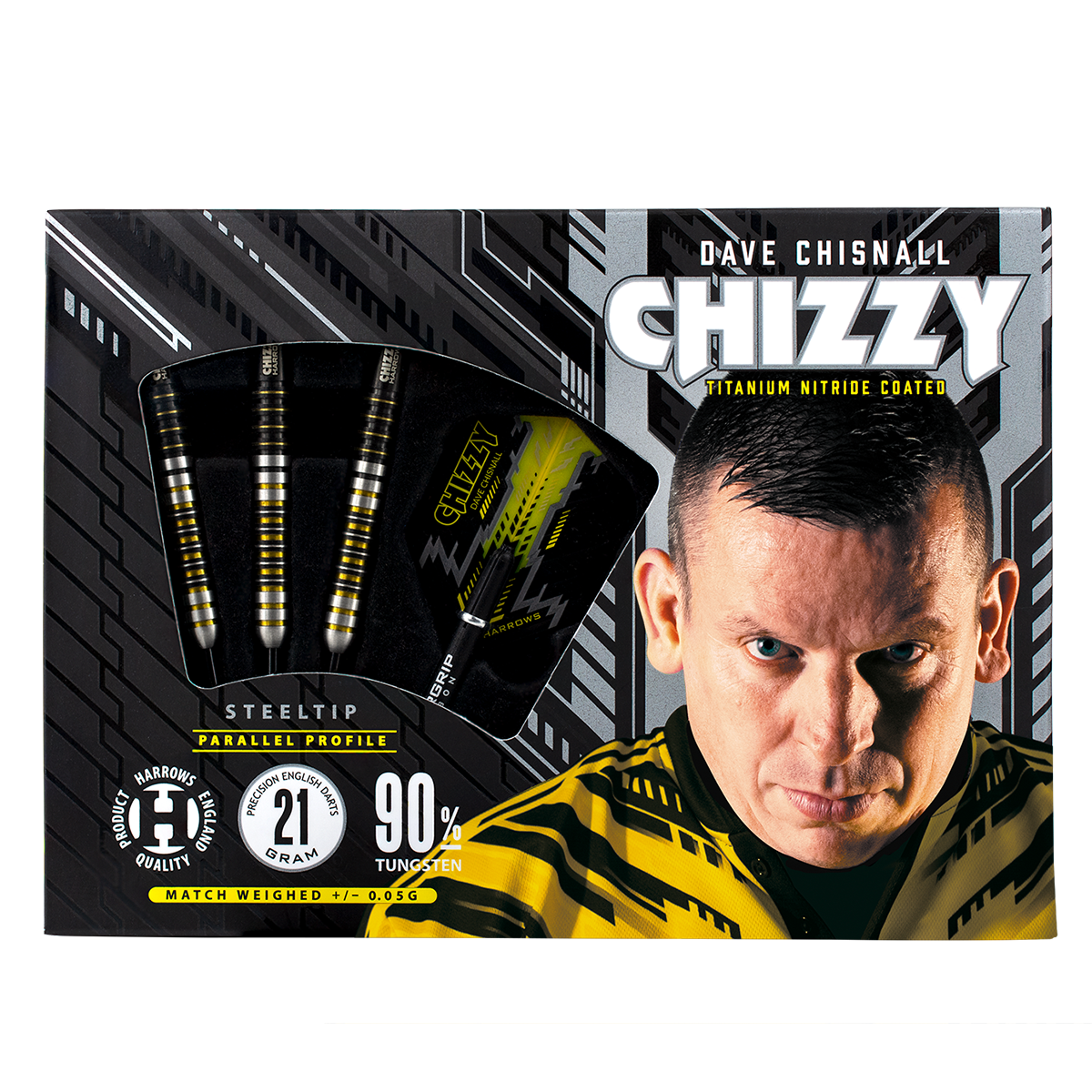 Harrows Dave Chisnall Chizzy 90% Tungsten Steel Tip Darts