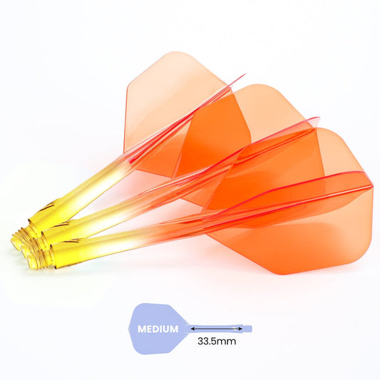 Caliburn SUP Flights - Moulded Flight & Shaft - Standard No6 - Two Tone - Yellow and Orange