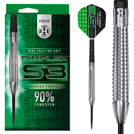 Harrows Dimplex S3 Tapered 90% Tungten Steel Tip Darts