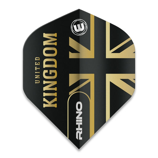 Winmau Flights – Rhino Extra Thick – Black & Gold Flag – United Kingdom
