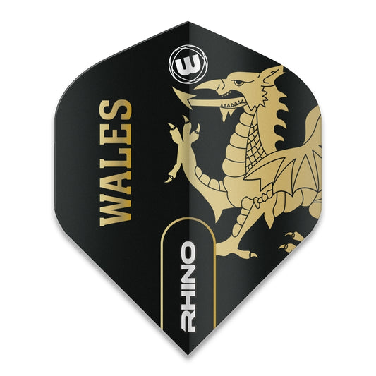 Winmau Flights – Rhino Extra Thick – Black & Gold Flag – Wales