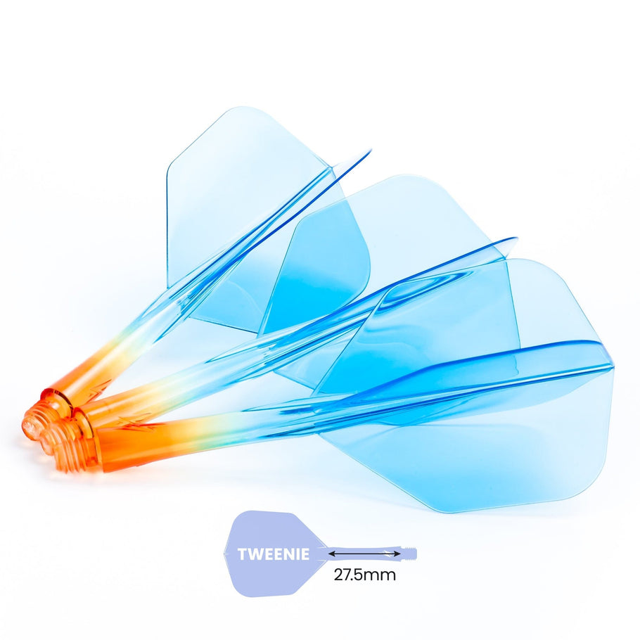 Caliburn SUP Flights - Moulded Flight & Shaft - Standard No6 - Two Tone - Blue and Orange