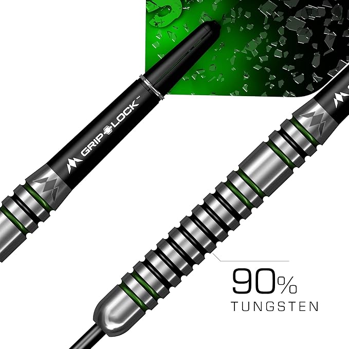 Mission Martin Lukeman Darts - Steel Tip - Black & Green