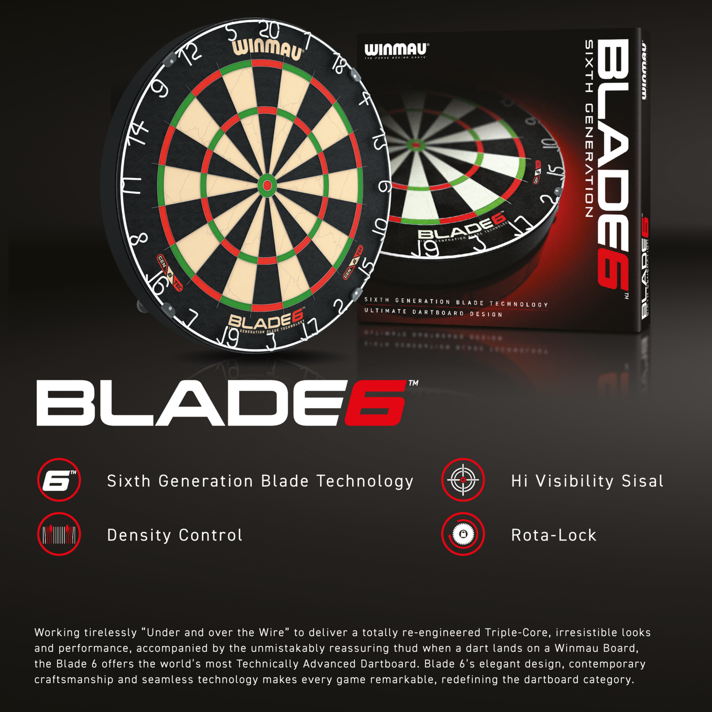 Winmau Blade 6 - Dual Core Professional Dartboard