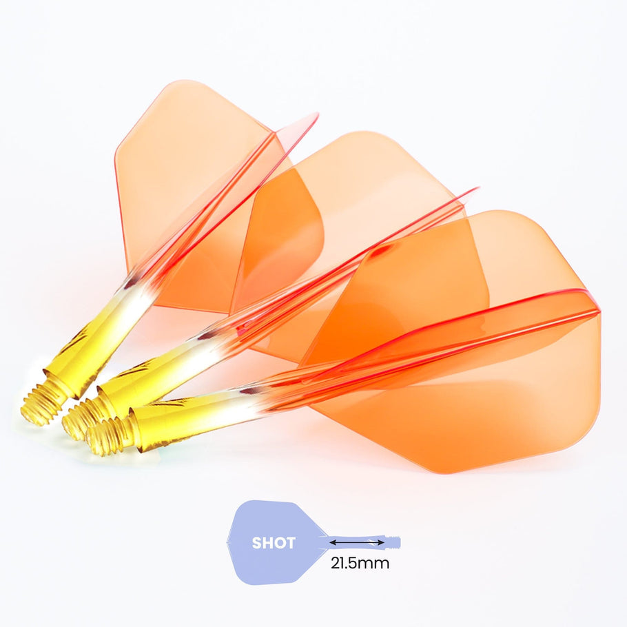Caliburn SUP Flights - Moulded Flight & Shaft - Standard No6 - Two Tone - Yellow and Orange
