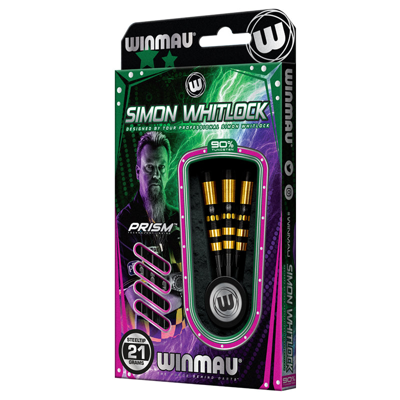 Winmau Simon Whitlock Gold - Black 90% Tungsten Steel Tip Darts