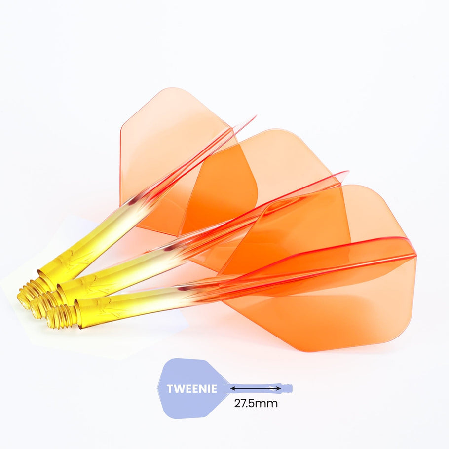 Caliburn SUP Flights - Moulded Flight & Shaft - Standard No6 - Two Tone - Yellow and Orange