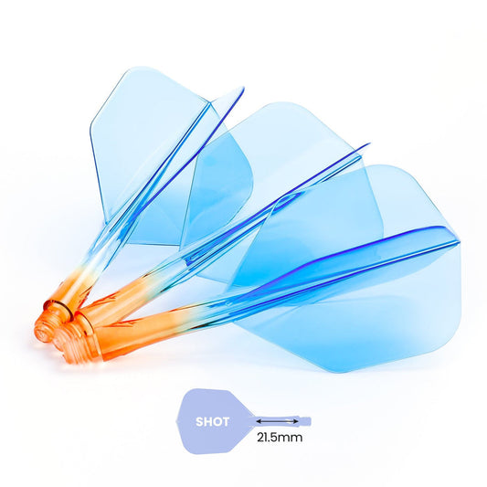 Caliburn SUP Flights - Moulded Flight & Shaft - Standard No6 - Two Tone - Blue and Orange