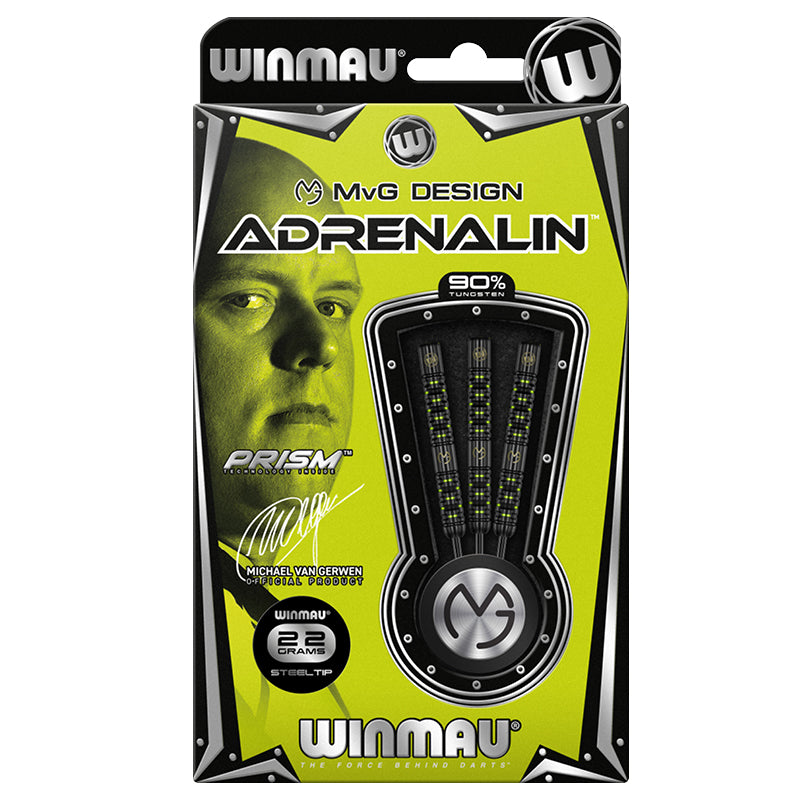Winmau Michael Van Gerwen MVG Adrenalin 90% Tungsten Steel Tip Darts