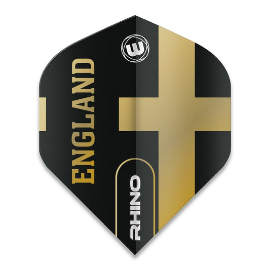 Winmau Flights – Rhino Extra Thick – Black & Gold Flag – England
