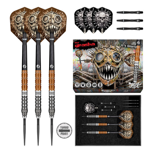Shot Gnarly Gnasha Turbo Point 95% Tungsten Steel Tip Darts 35% off New arrival