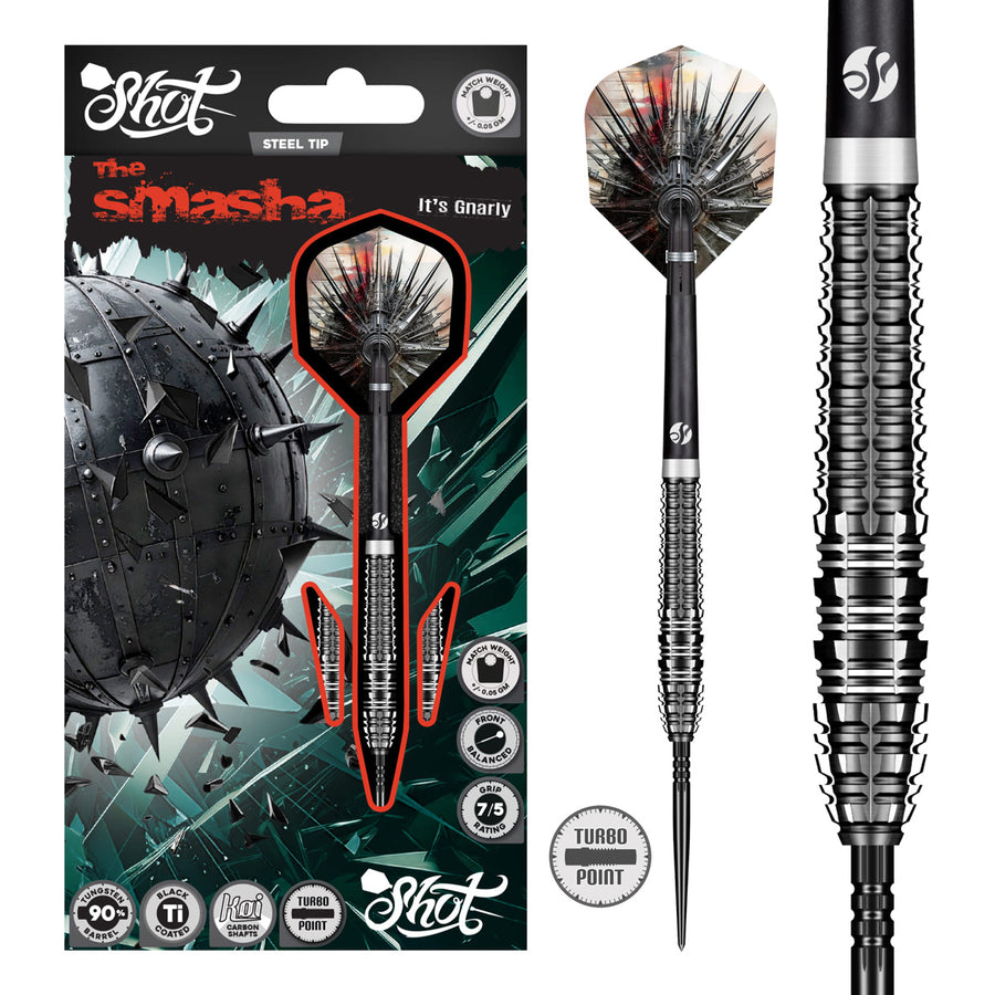 Shot Gnarly Smasha Turbo Point 90% Tungsten Steel Tip Darts
