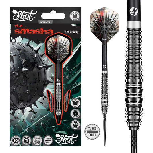 Shot Gnarly Smasha Turbo Point 90% Tungsten Steel Tip Darts