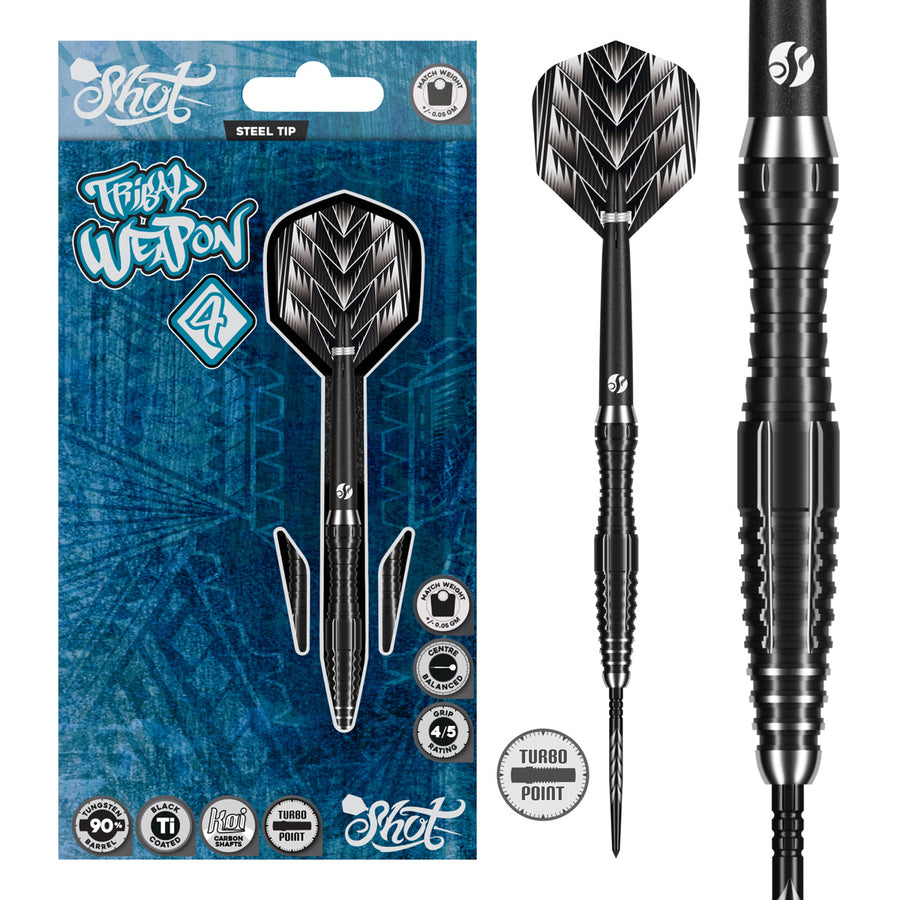 Shot Tribal Weapon 4 Series Turbo Point 90% Tungsten Steel Tip Darts