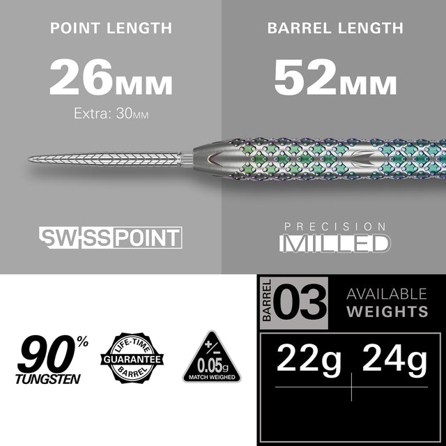 Target Rove 03 90% Tungsten SP Steel Tip Darts